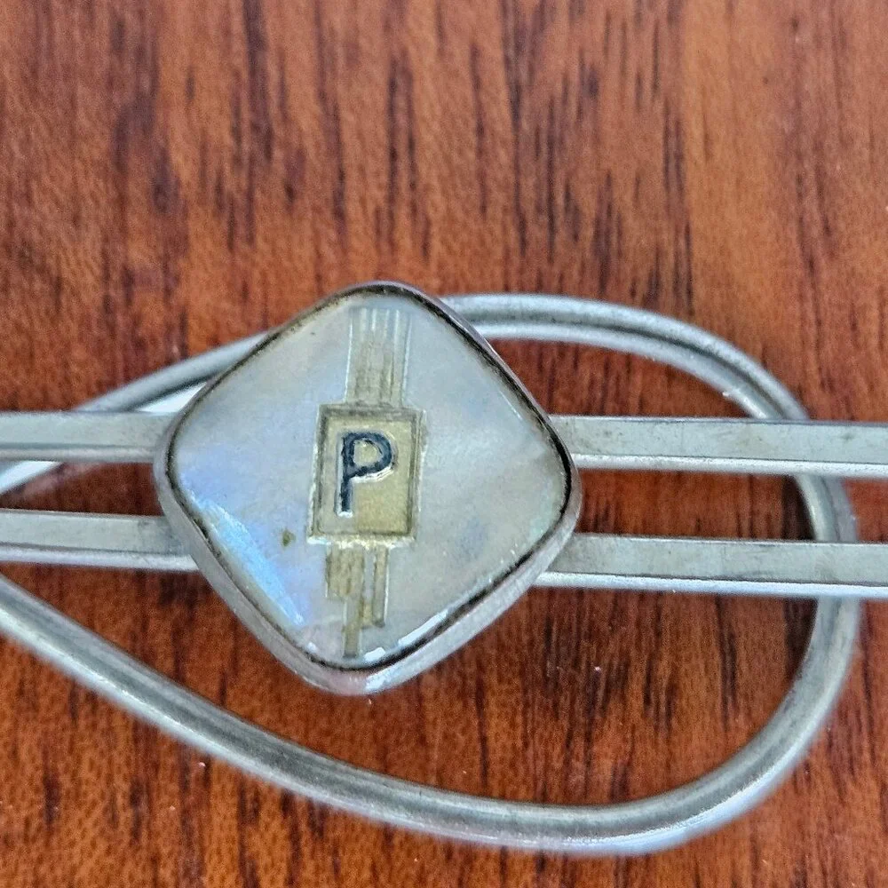 Vintage 1930s Tie Bar/Money Clip w/ 'P' Initial